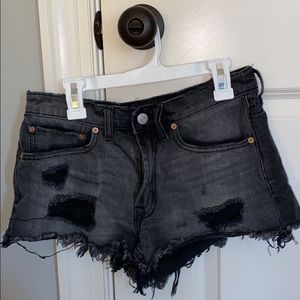 BDG black jean shorts